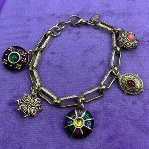Joan Rivers Gorgeous Book Chain Charm Bracelet Vintage